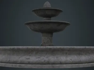 Fountain 1B Low-poly 3D model