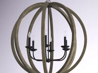 Huron Light Dimmable Globe Chandelier 3D model