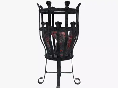 Medieval Torch V19 Low-poly 3D model