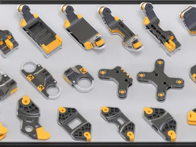 Sci-Fi Hard Surface Kitbash 350 DETAILS 3D model