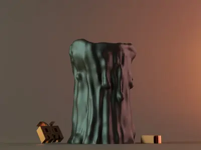 melted candle 3D print model