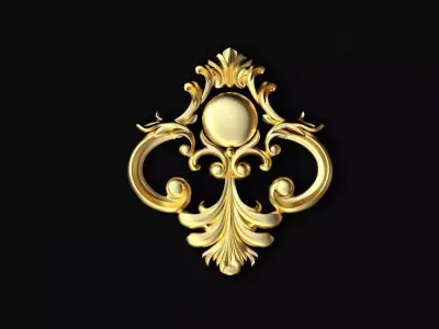 DEKOR gold ornament 3D model 4