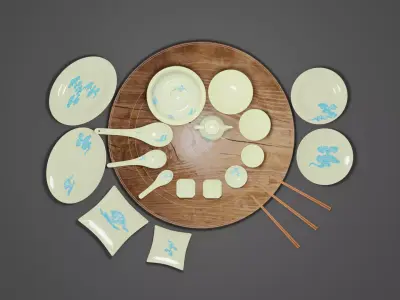 Vietnam Tableware Set 3D model