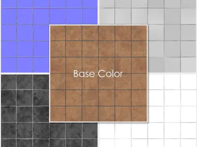 Floor Tiles PBR Material 4K Texture