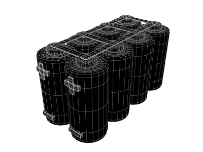 Batteries in Parallel Icon v1 003 Low-poly 3D model