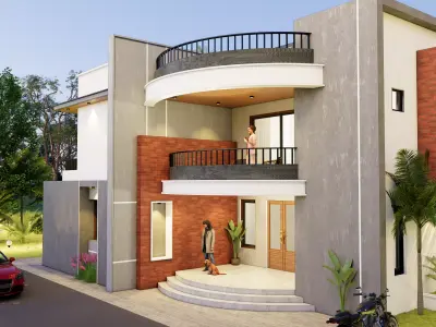 Modern Residential Villa - Contemporary House Exterior 3D model