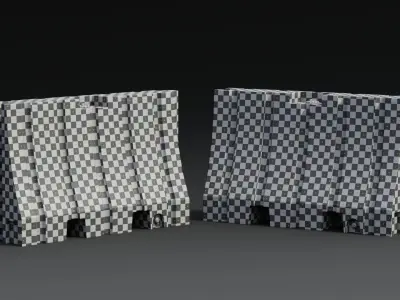 Water Filled Barricade Game-Ready Low-poly 3D model