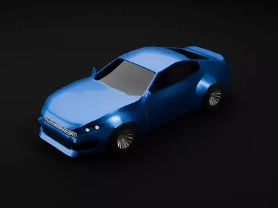 Sports car 2 Low Poly Game-ready Low-poly 3D model