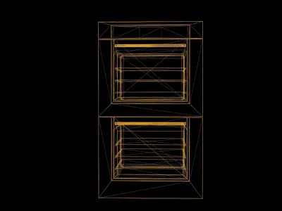 Oven Low Poly Game Ready double with two doors Low-poly 3D model