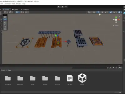 Stylized traps pack Low-poly 3D model