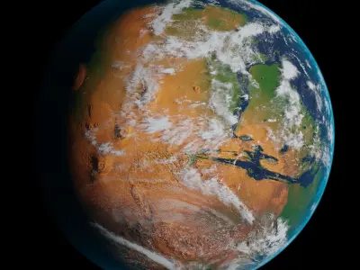 Terraformed Mars Low-poly 3D model