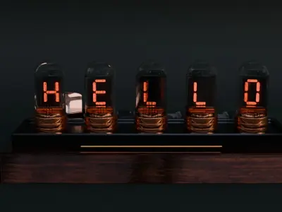 Animated Nixie Tube 3D model