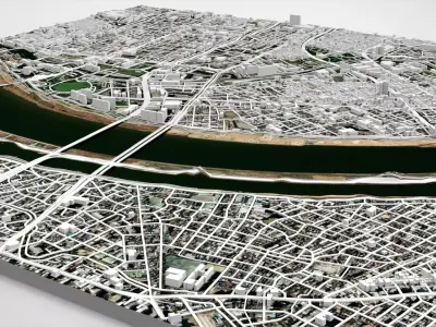 Cityscape Tokyo Japan part of city 3D model