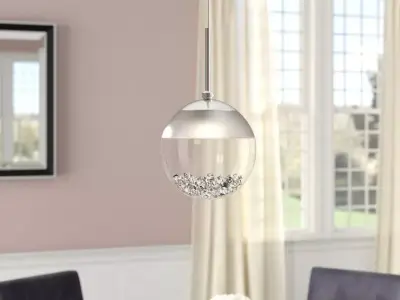 Dalila 1 - Light Single Globe LED Pendant with Crystal Accents Free 3D model