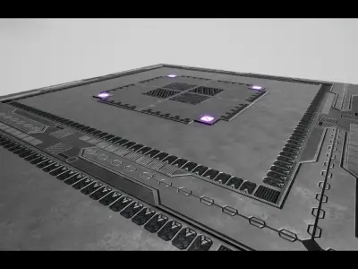 Sci fi floor Low-poly 3D model