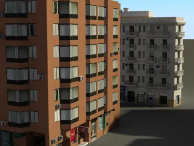 Building Collection 5-8 Low-poly 3D model