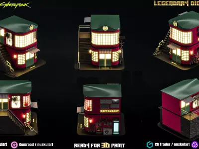 Futuristic Sci-Fi Restaurant - Multi Part - 3D Printing 3D print model