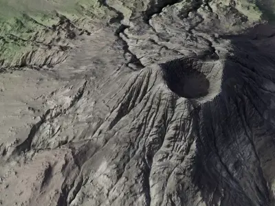 Volcanic landscape terrain model 3D model