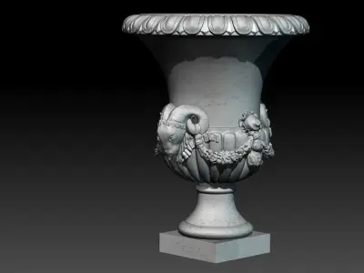 Decorated vase with aries 3D model