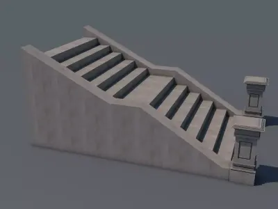 Stairs Low-poly 3D model shop