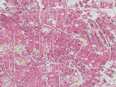 Chengdu City urban planning maquett  building Terrain 3D model