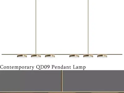 Contemporary QD09 Pendant Lamp with Brass 3D model