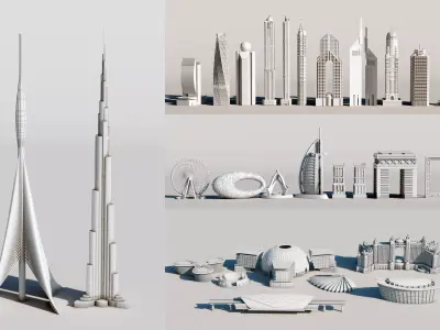 DUBAI skyline - landmarks collection 3D print model