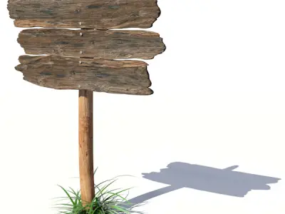 Old wood board 3D model