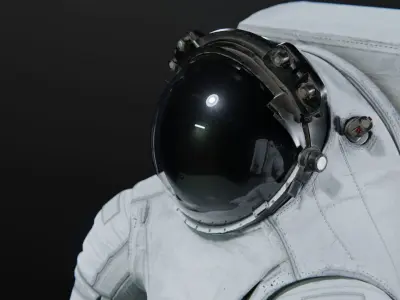 Axiom AxEMU Spacesuit White Rigged Low-poly 3D model