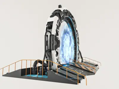 Teleporter space door Low-poly 3D model