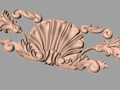 Door flower 3d relief models used for CNC router E003 3D model