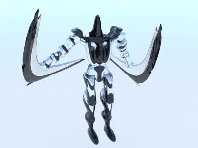 Robot Cyborg Game Character SciFI 3D model