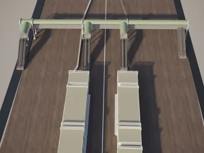 METRO BRIDGE STATION Low-poly 3D model