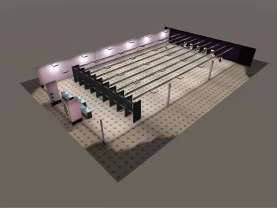 Shooting Interior Low-poly 3D model