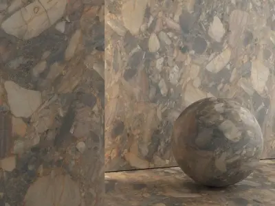 Breccia Terrazzo Marble Porcelain Tiles - Set 16 Texture