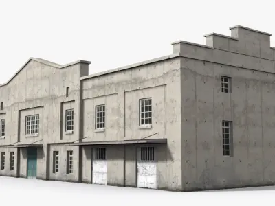 Factory x10 Low-poly 3D model