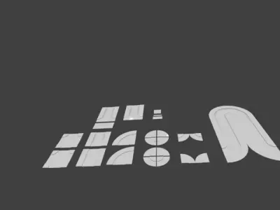 Low Poly Roads letter u Free low-poly 3D model