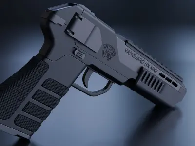 Sci-Fi Cyberpunk Pistol Low-poly 3D model