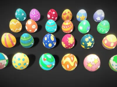 Collections Easter Eggs 5 Low-poly 3D model