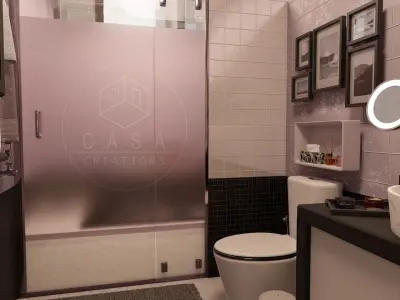 Black and White Bathroom 3D model