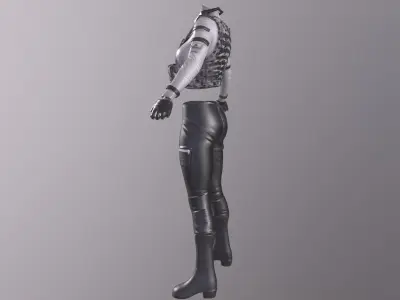 Female military spy cloth Low-poly 3D model