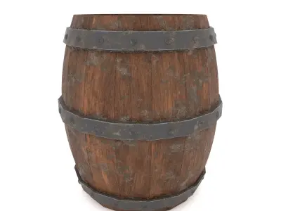 DIRTY BARREL Low-poly 3D model