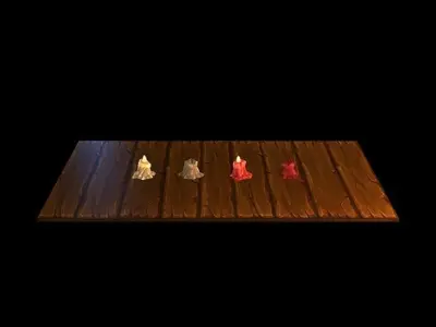 Low Poly Candles set of Low-poly 3D model