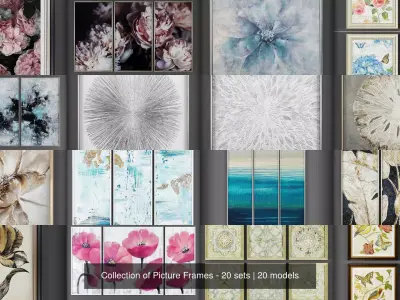 Collection of Picture Frames - 20 sets 3D Model Pack buy