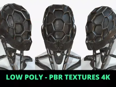 Mask Robot Mecha Cyberpunk Low-poly 3D model