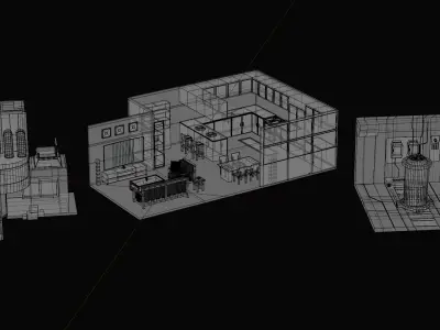 Pack of 3D Scenes Low-poly 3D model