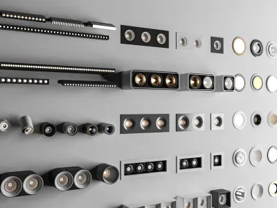 Downlight and Spotlight Set 2 - 3ds Max and Vray Renderer 3D model