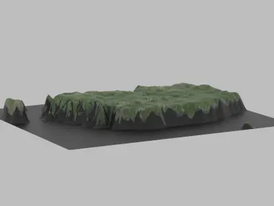 South Korea Map Country Low-poly 3D model