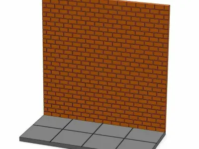 CUSTOM BRICK WALL AND SIDE WALK 3D print model