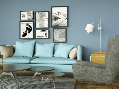 Interior Living Room 3D Model 3D model